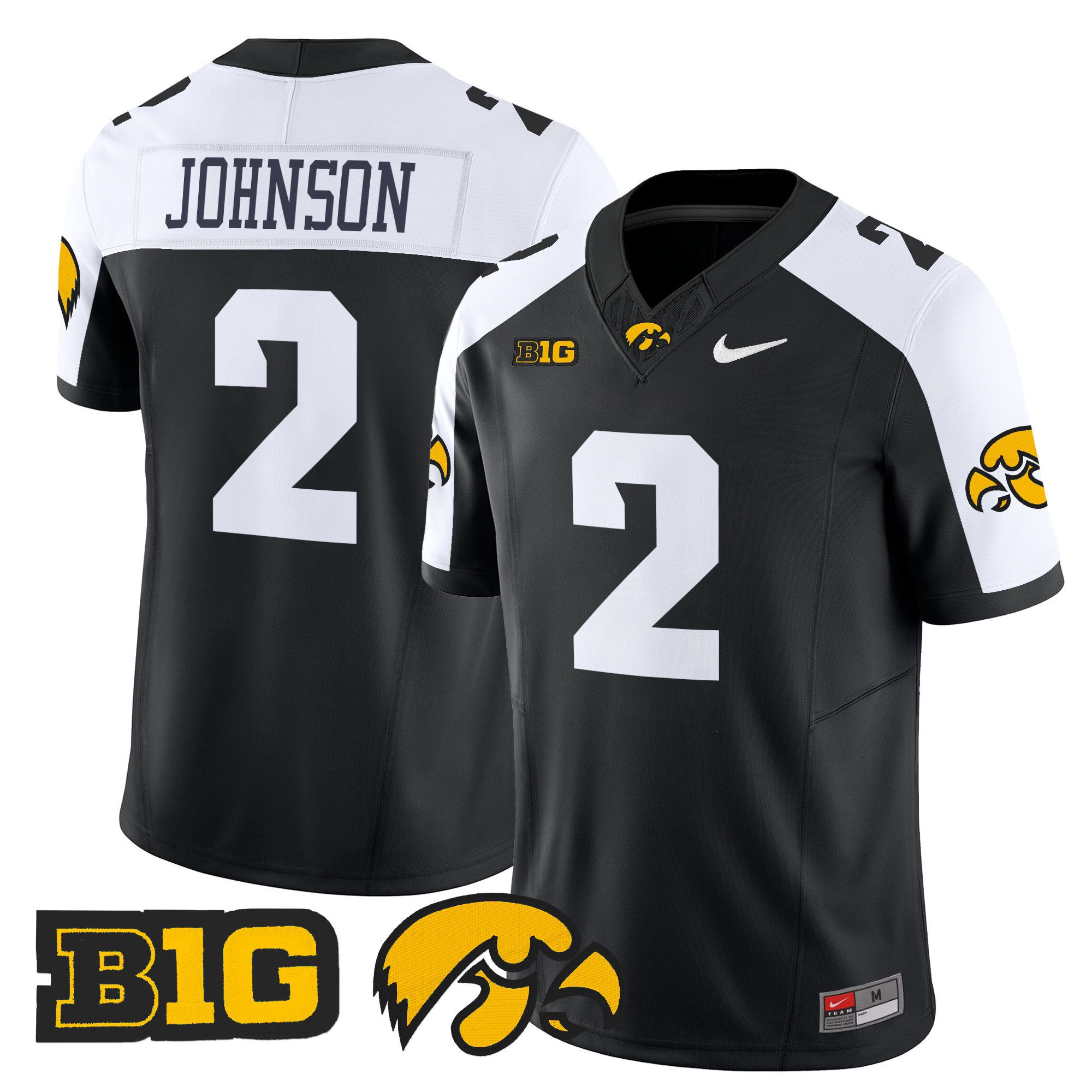 Men Iowa Hawkeyes #2 Johnson Black Nike 2024 Vapor Limited NCAA Jersey